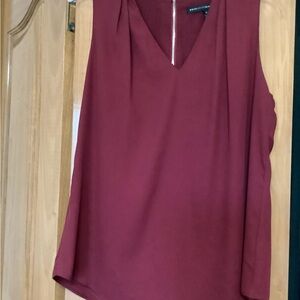 White House Black Market Burgundy Sleeveless Blouse